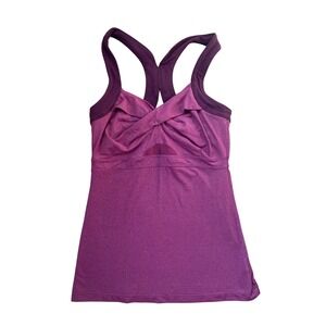 Athleta Jaya Twist Front Tank Top Women S Purple Racerback Yoga Gym Sporty